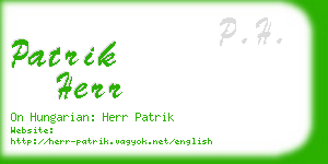 patrik herr business card